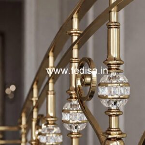 Stylish Brass Crystal Railings with Marble CR-6003