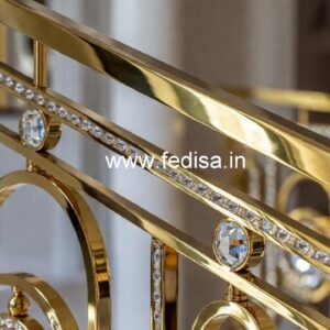 Elegant Brass Crystal Railings with Glass CR-6005