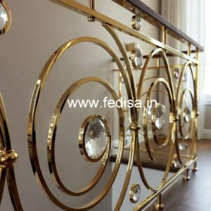 Elegant Brass Crystal Railings for Duplex CR-6010