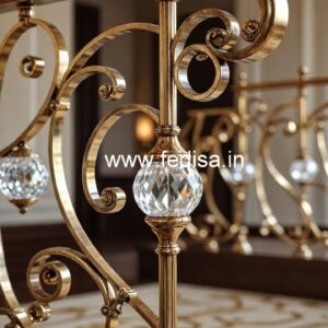 Elegant Brass Crystal Residential Railings