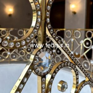 Premium Brass Crystal Railings for Duplex Homes CR-6033
