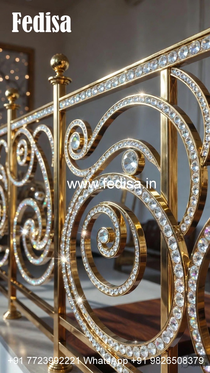 Designer Brass Crystal Railings for Interior Design CR-6042