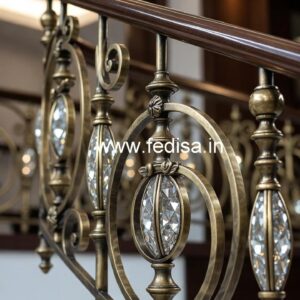 Elegant Brass Crystal Railings for Modern Interiors CR-6052