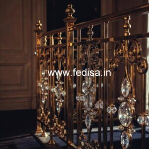 Top Brass Crystal Staircase Designs for Interiors CR-6054