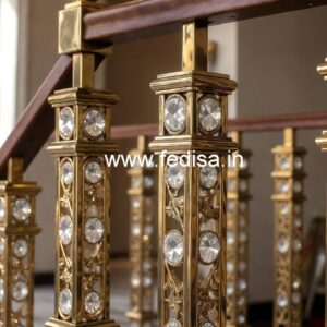Elegant Brass Crystal Stair Railing Designs CR-6080