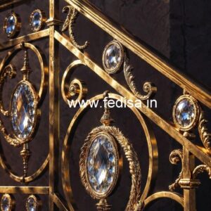 Premium Brass Crystal Railing Designs for Villas CR-6084