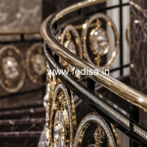 Royal Brass Crystal Staircase Railing Designs CR-6089