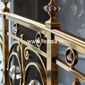 Luxury Staircase Ideas with Brass Crystal Railing CR-6101