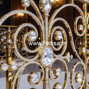 Elegant Staircase Brass Crystal Railings CR-6107