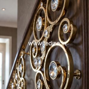 Designer Handcrafted Brass Crystal Railing CR-6112