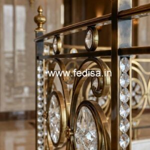 Elegant Crystal Embedded Brass Railings CR-6118