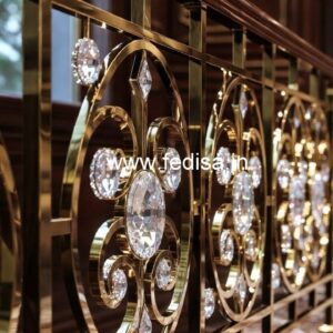 Luxury Interior Decor with Brass Crystal Railings CR-6122