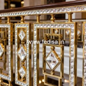 Designer Crystal Brass Stair Railings CR-6125