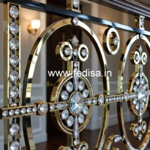 Custom Staircase Brass Crystal Railings CR-6132