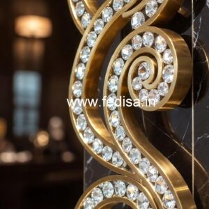 Brass Crystal Railings for Luxury Apartments CR-6142