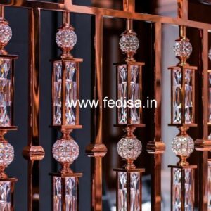 High-End Interior Brass Crystal Railings CR-6145