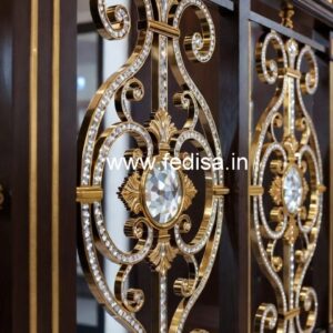 Brass Crystal Railing with Marble Stairs CR-6156