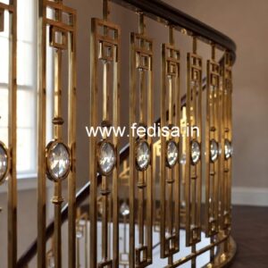 Designer Interior Brass Crystal Railing CR-6162