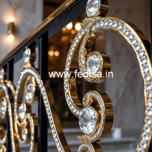 Elegant Stair Design with Brass Crystal CR-6165
