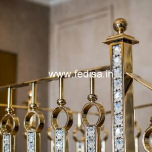 Elegant Luxury Stair Railings Brass Crystal CR-6174