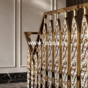 Modern Interior Design with Brass Crystal Railing CR-6202