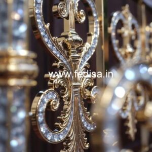 Elegant Brass Crystal Railings for Staircases CR-6204