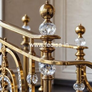 Elegant Stair Railings with Brass Crystal CR-6217