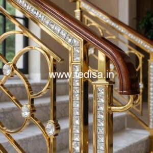 Classic Brass Crystal Railings for Interiors CR-6222