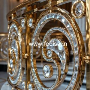 Premium Brass Crystal Railings for Villas CR-6227