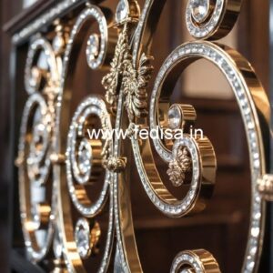 Elegant Brass Crystal Railings with Marble CR-6242