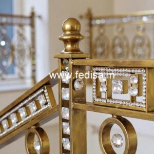 Designer Brass Crystal Railings for Apartments CR-6254