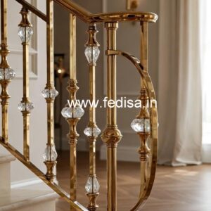 Elegant Brass Crystal Railings for Interiors CR-6256