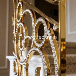 Modern Brass Crystal Railing Designs for Homes CR-6279