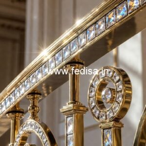 Contemporary Brass Crystal Stair Railings CR-6286