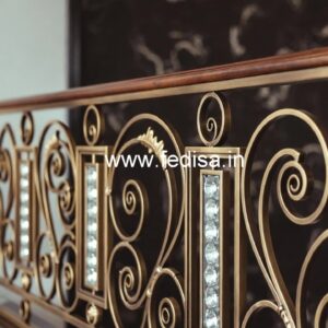 Stylish Brass Crystal Railing for Interiors CR-6294