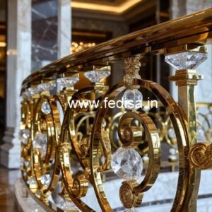 Luxury Stair Railings with Brass Crystal CR-6305