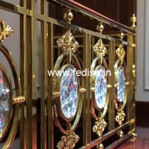 Stylish Brass Crystal Railings with Marble CR-6307