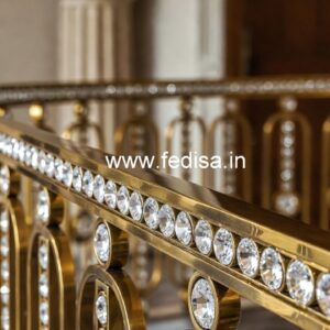 Elegant Brass Crystal Railings for Duplex CR-6314