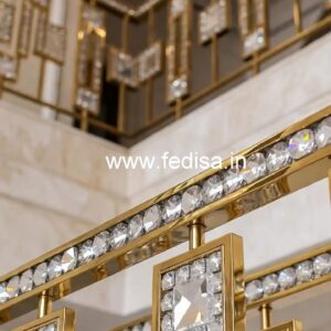 Luxury Brass Crystal Railings for Apartments CR-6317