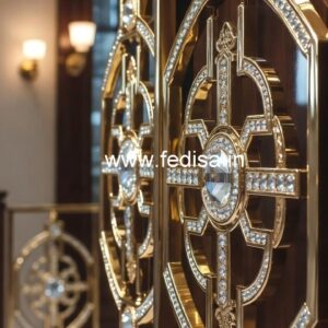 Elegant Brass Crystal Railings for Homes CR-6318