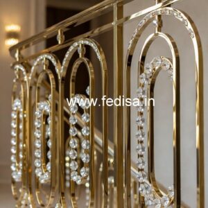 Stylish Brass Crystal Railings for Stair Design CR-6319