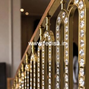 Designer Brass Crystal Railings for Luxury Villas CR-6335