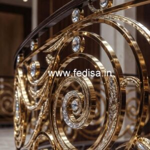 Premium Brass Crystal Railings for Duplex Homes CR-6337