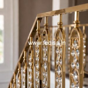 Designer Brass Crystal Railings for Villas CR-6348