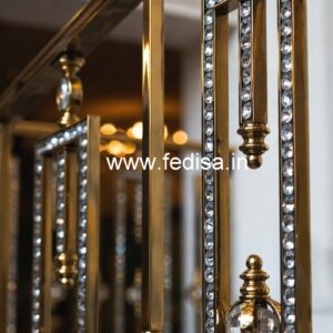 Premium Brass Crystal Railings for Stair Design CR-6351