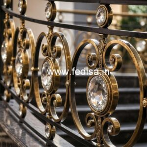 Elegant Brass Crystal Railings for Modern Interiors CR-6356