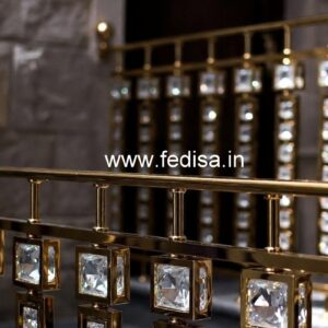 Elegant Brass Crystal Railings for Architecture CR-6374