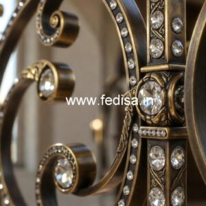 Elegant Brass Crystal Railings for Grand Staircases CR-6378