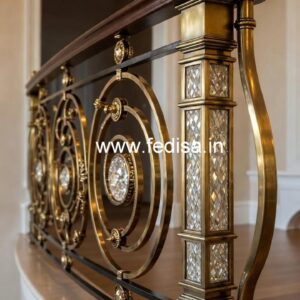 Elegant Brass Crystal Stair Railing Designs CR-6384