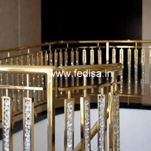 Elegant Brass Crystal Stair Railing Designs CR-6386